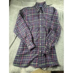 Tom‎ James Executive Collection Plaid Button Down Shirt Mens Long Sleeve Dress